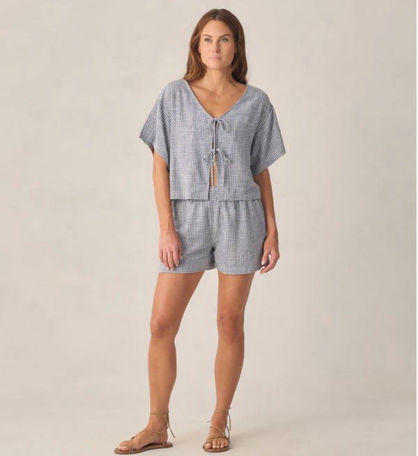 Women's Juniper Set, Marine Gingham - Magpies Paducah