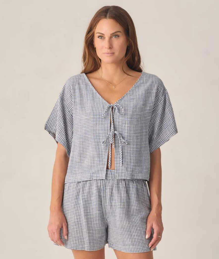 Women's Juniper Set, Marine Gingham - Magpies Paducah
