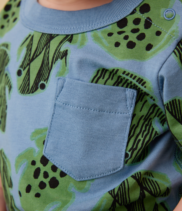 Pocket Shortie Baby Romper, Hopalong Frog - Magpies Paducah