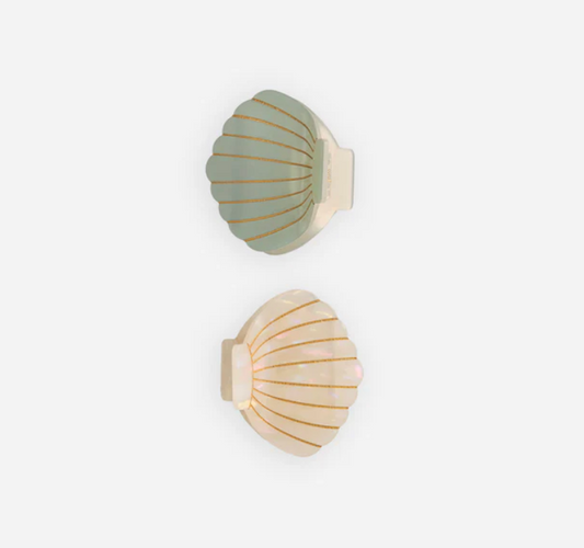 Shell Clip Set | Seafoam + Natural - Magpies Paducah