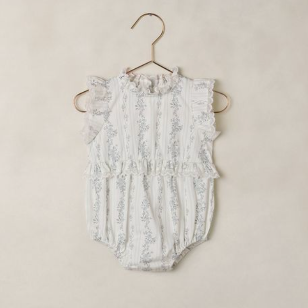 Alice Romper, French Floral Stripe - Magpies Paducah