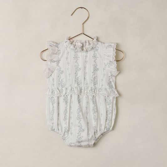 Alice Romper, French Floral Stripe - Magpies Paducah