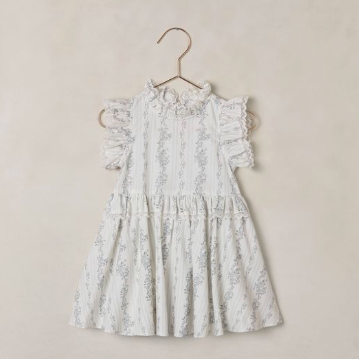 Alice Dress, French Floral Stripe - Magpies Paducah