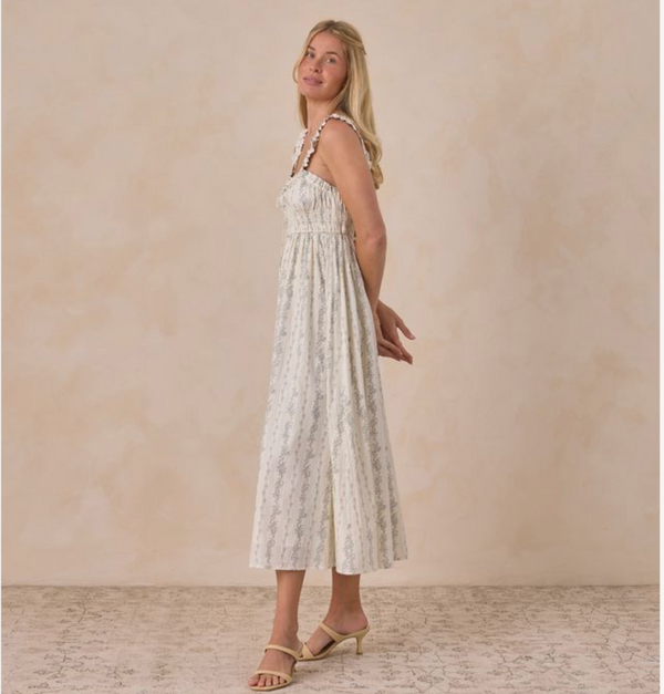 Women's Jane Dress, French Floral Stripe - Magpies Paducah