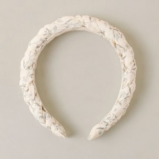 Braided Headband, French Floral Stripe - Magpies Paducah