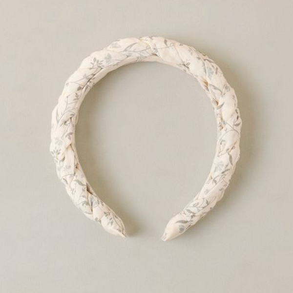 Braided Headband, French Floral Stripe - Magpies Paducah