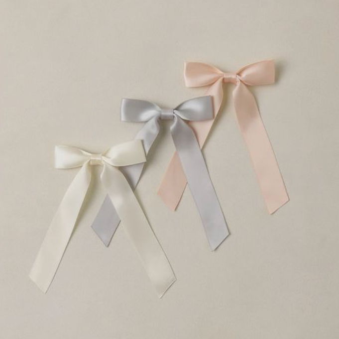 Satin Ribbon Bows | Pearl, Ivory, Mist - Magpies Paducah