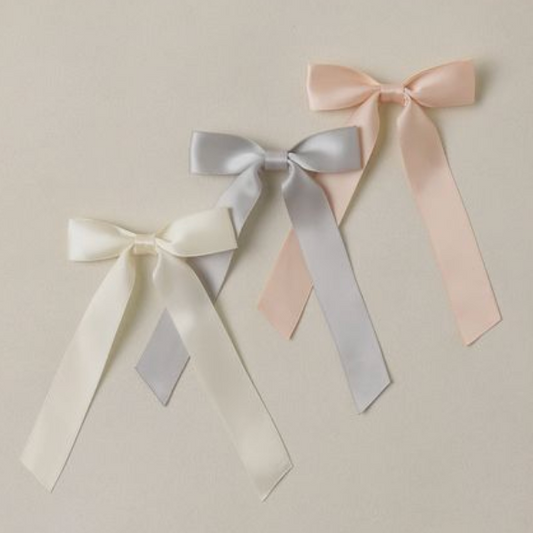 Satin Ribbon Bows | Pearl, Ivory, Mist - Magpies Paducah