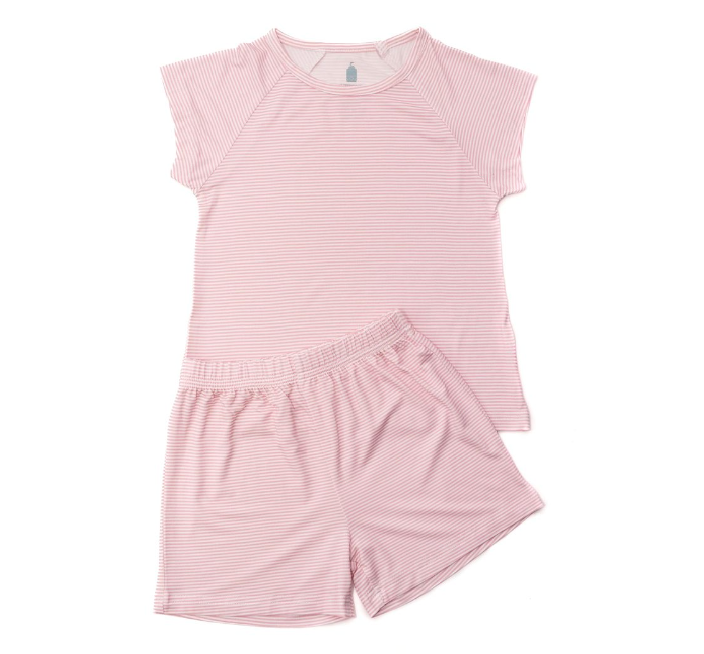 Sleep Short & Tee Set, Pink Mini Stripe - Magpies Paducah