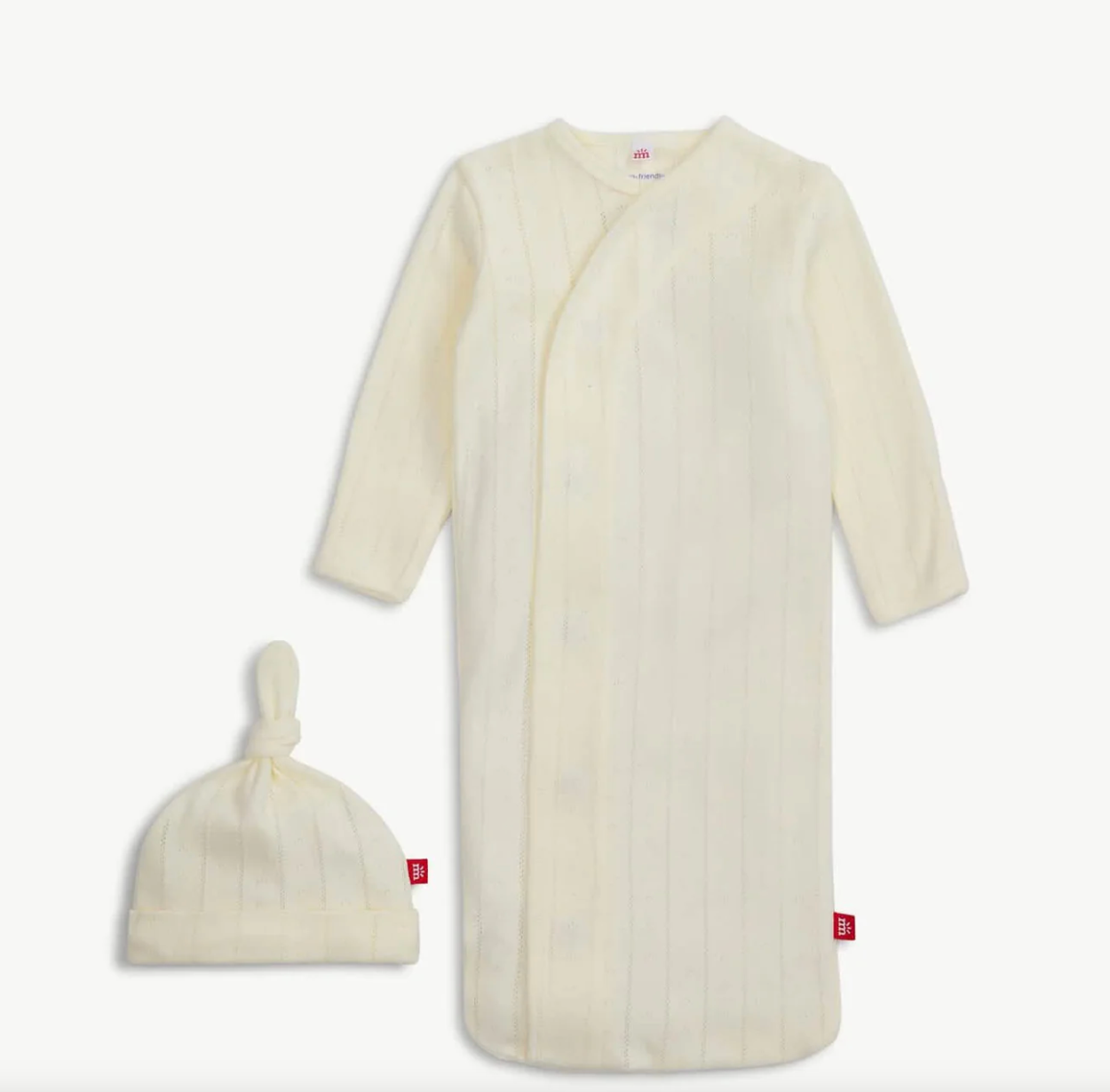 Pointelle Gown + Hat Set, Tofu - Magpies Paducah