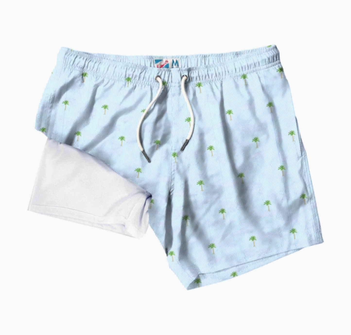 Men's Swim Trunk, Palm Stripe