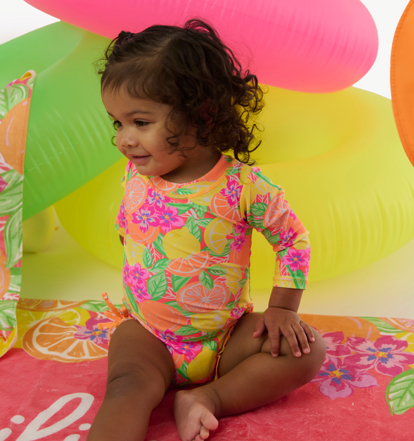 Rashguard Ruffle One-Piece, Squeeze The Day