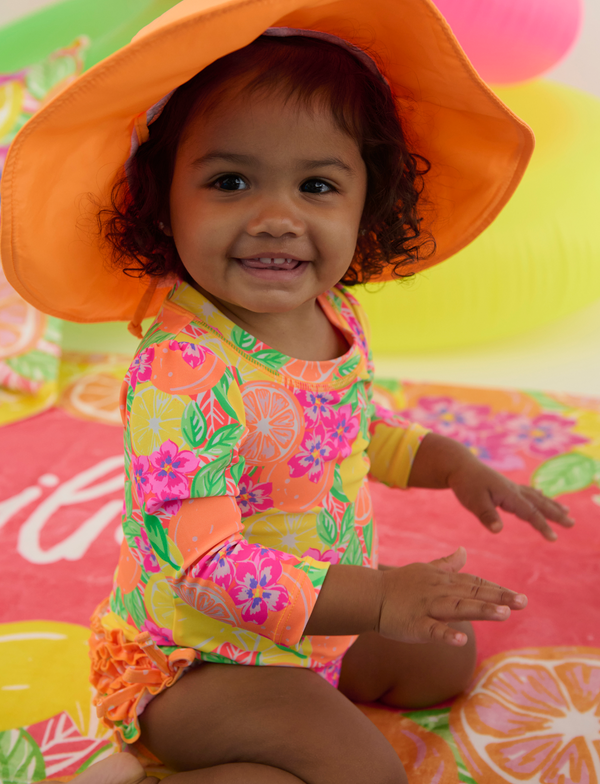 Rashguard Ruffle One-Piece, Squeeze The Day