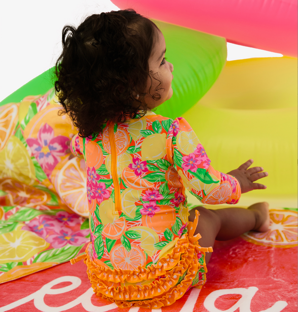 Rashguard Ruffle One-Piece, Squeeze The Day