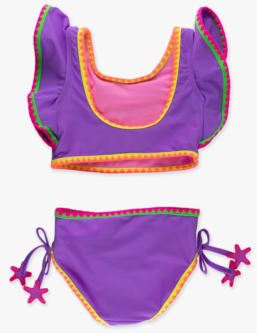 Crochet Trim Tankini, Purple