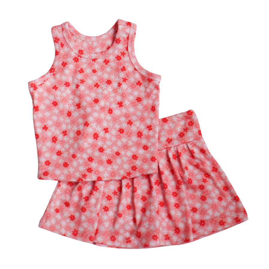 Sporty Sarah Set, Pink Ditsy Floral - Magpies Paducah
