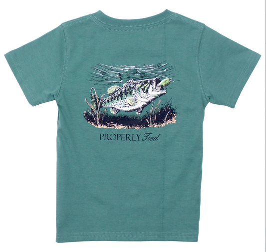 Short Sleeve Tee, Marine Green Set the Hook - Magpies Paducah