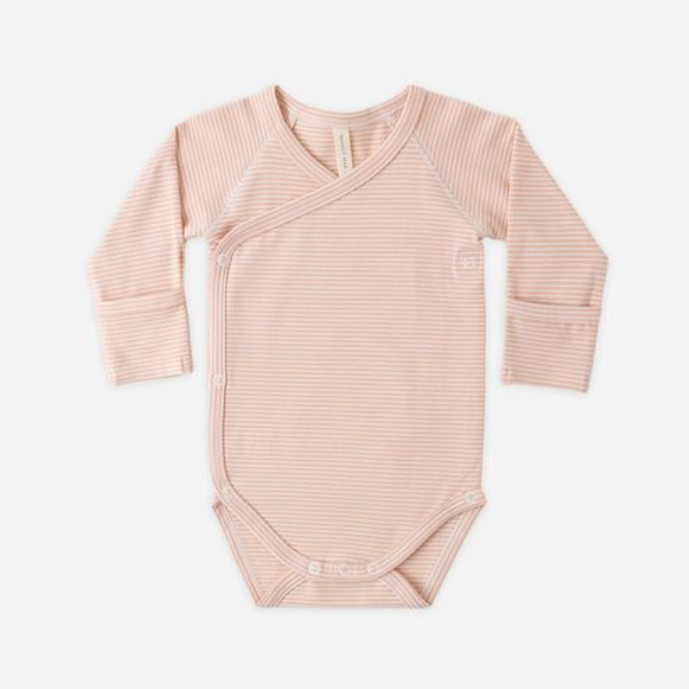 Side Snap Bodysuit, Melon Micro Stripe - Magpies Paducah