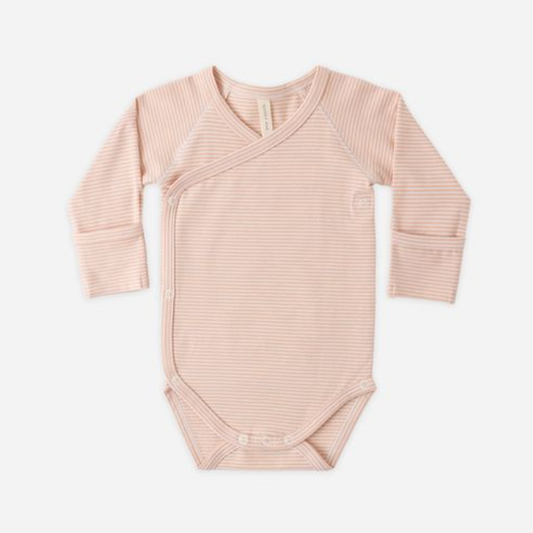 Side Snap Bodysuit, Melon Micro Stripe - Magpies Paducah