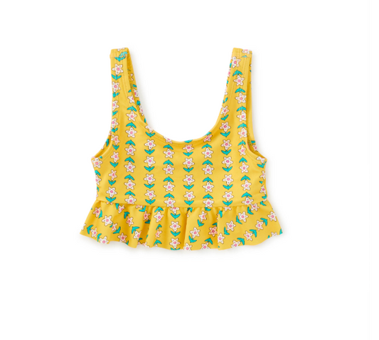 Ruffle Tankini Swim Set, Floral Tile Check - Magpies Paducah