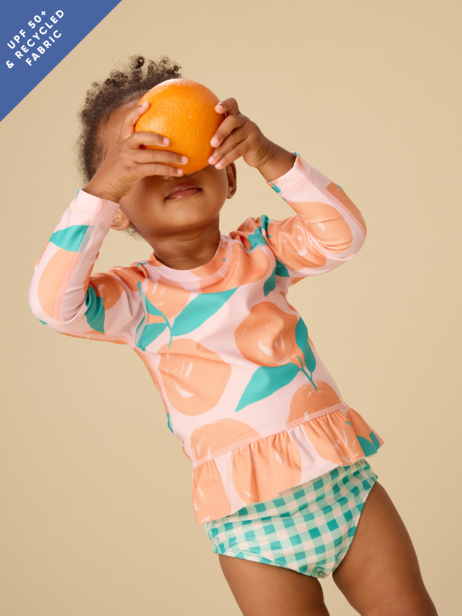 Rashguard Baby Swimsuit, Valencia Orange - Magpies Paducah