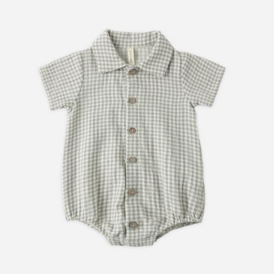 Matteo Romper, Sage Gingham - Magpies Paducah