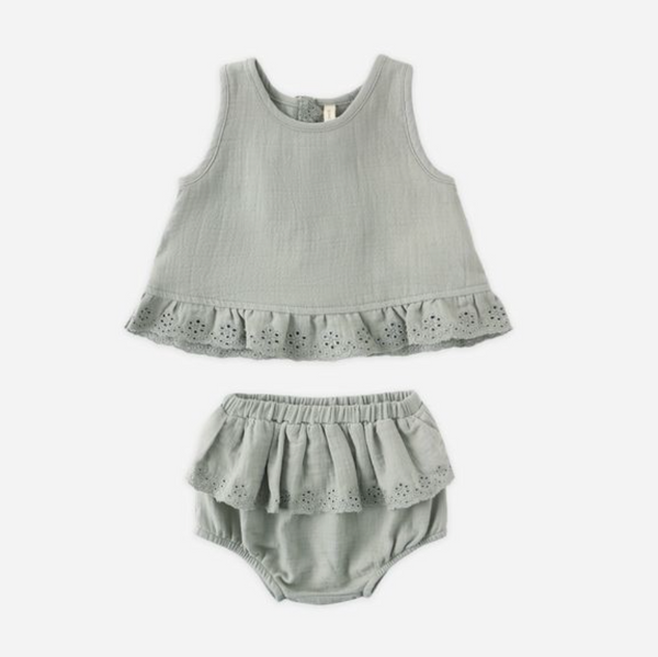 Ruffle Top + Bloomer Set, Sage - Magpies Paducah