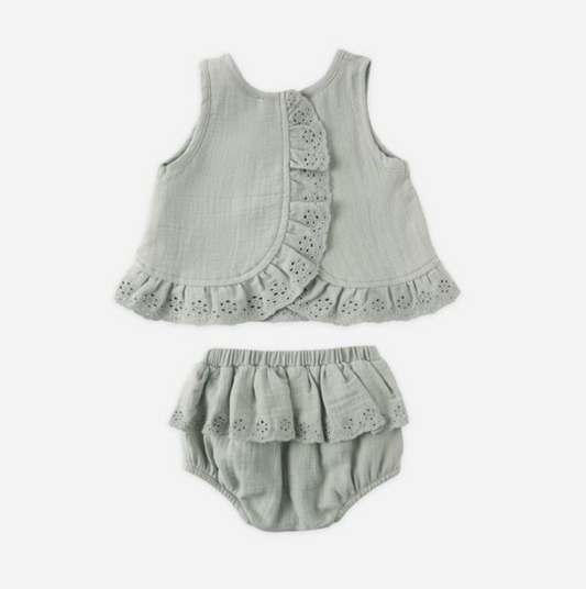 Ruffle Top + Bloomer Set, Sage - Magpies Paducah