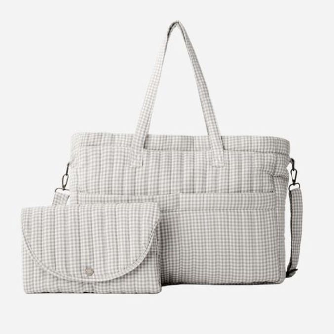 Diaper Bag + Changing Mat, Sage Gingham - Magpies Paducah
