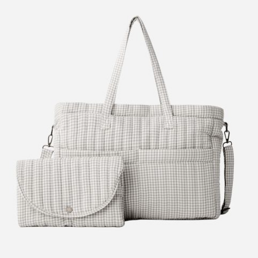 Diaper Bag + Changing Mat, Sage Gingham - Magpies Paducah