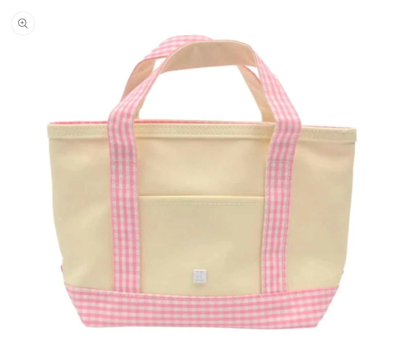 Coated Canvas Mini Tote, Natural + Taffy Gingham - Magpies Paducah