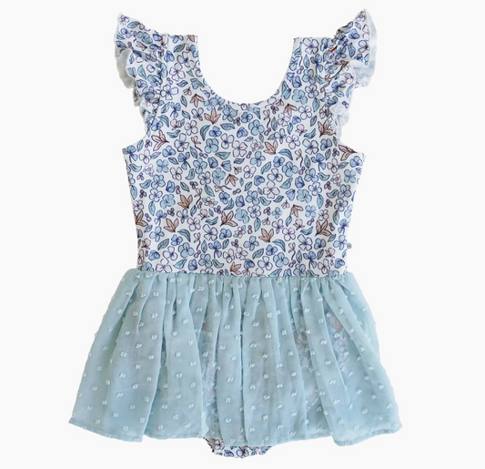 Swiss Dot Leotard, Ballerina Blossoms - Magpies Paducah