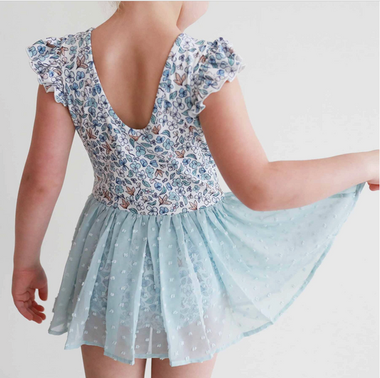 Swiss Dot Leotard, Ballerina Blossoms - Magpies Paducah