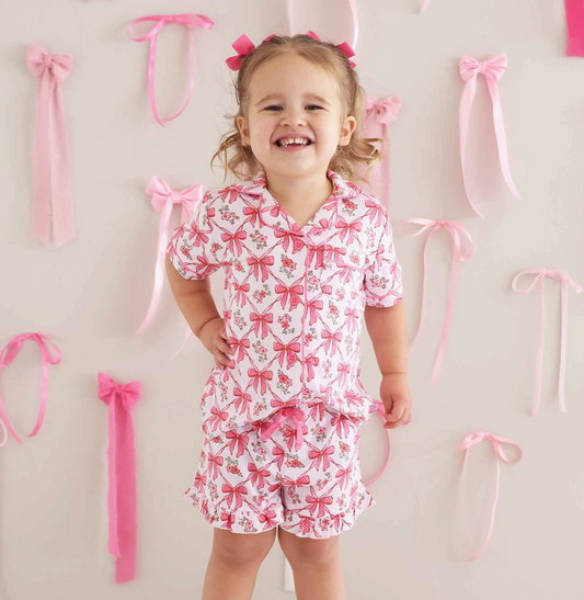 Short PJ Set, Bow Besties - Magpies Paducah