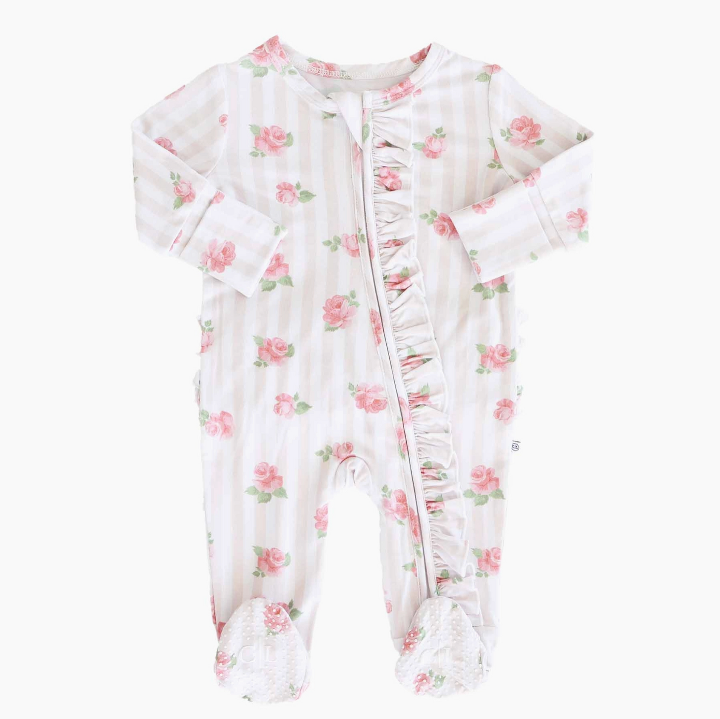 Ruffle Zip Footie, Rosy & Cozy - Magpies Paducah