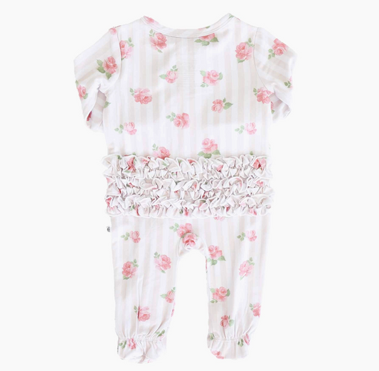 Ruffle Zip Footie, Rosy & Cozy - Magpies Paducah
