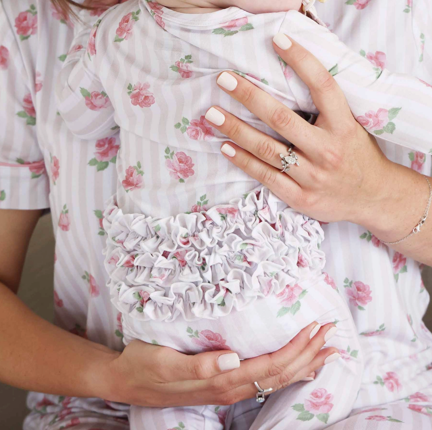 Ruffle Zip Footie, Rosy & Cozy - Magpies Paducah