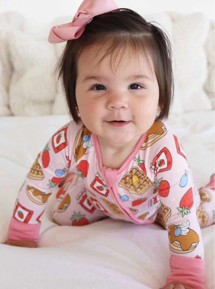 Convertible Zip Romper, Pink Sweet Stacks - Magpies Paducah