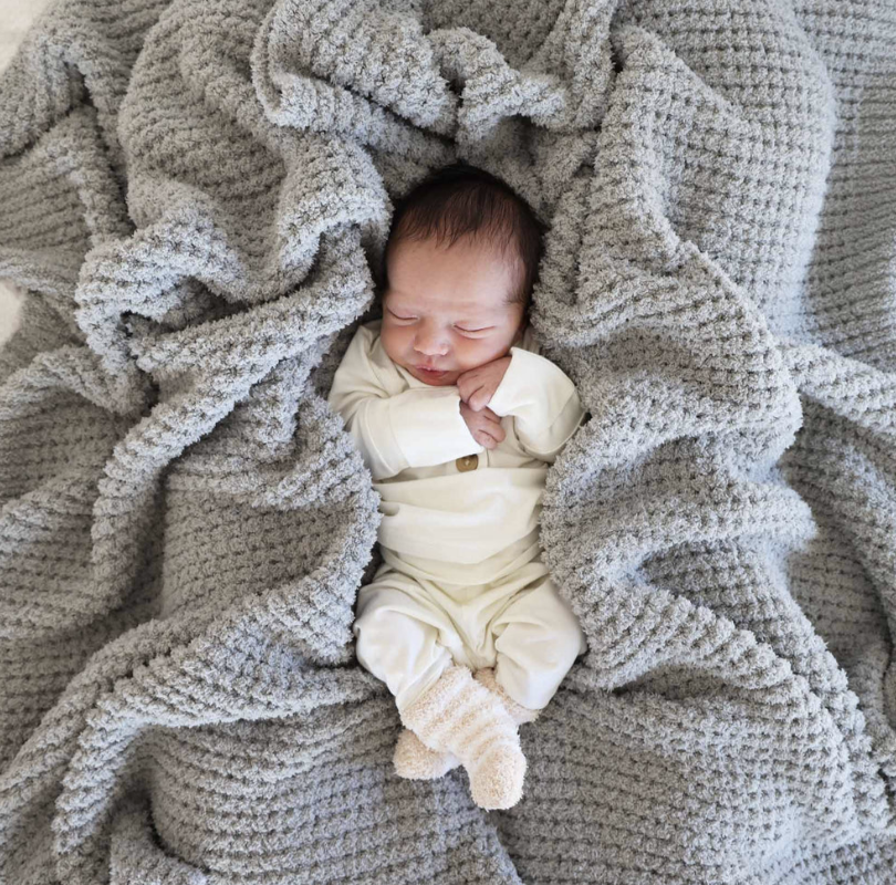 Luxe Waffle Baby Blanket, Moon - Magpies Paducah