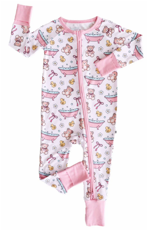 Convertible Zip Romper, Bathtime Besties - Magpies Paducah