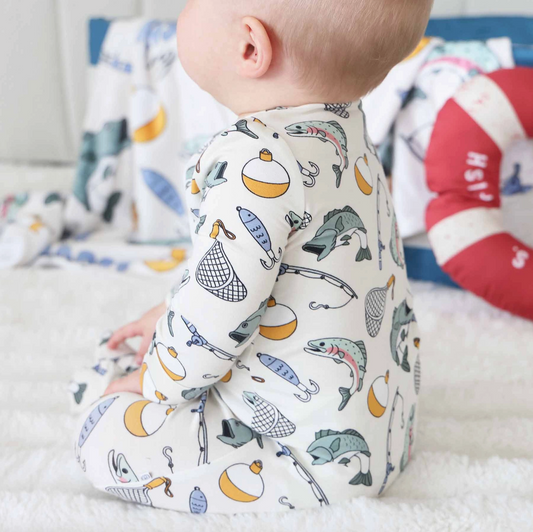 Convertible Zip Romper, Catch of the Day - Magpies Paducah