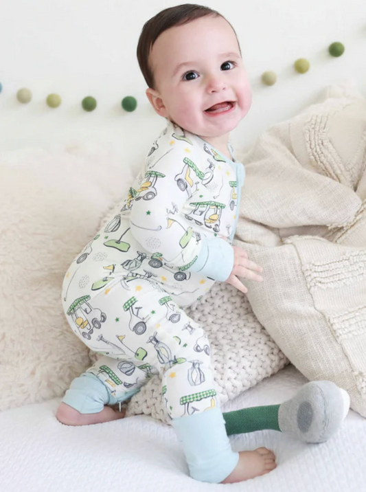 Convertible Zip Romper, Blue Country Club Cuties - Magpies Paducah