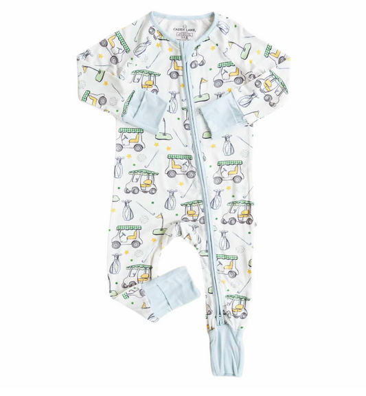 Convertible Zip Romper, Blue Country Club Cuties - Magpies Paducah