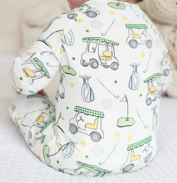 Convertible Zip Romper, Blue Country Club Cuties - Magpies Paducah