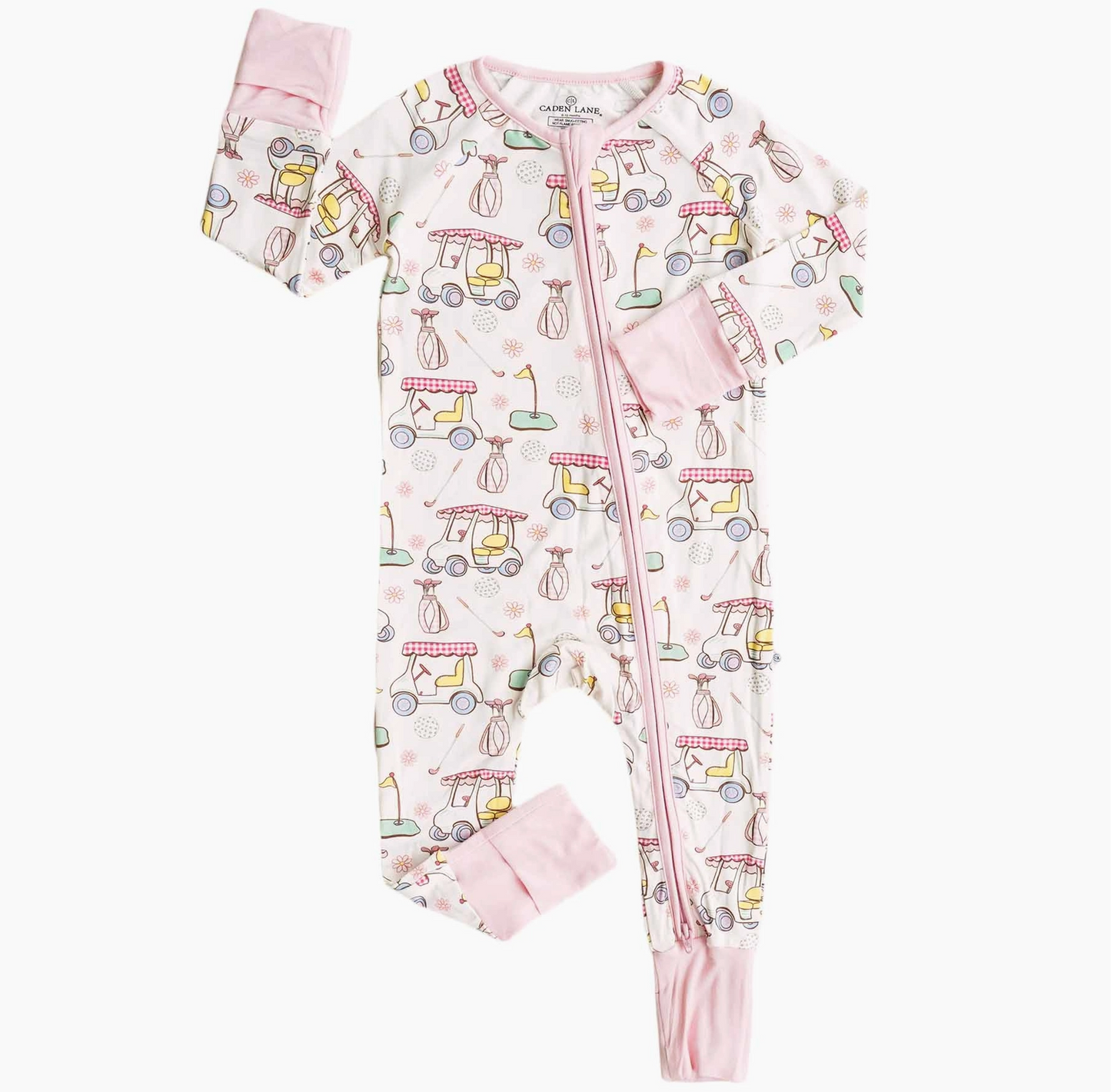 Convertible Zip Romper, Pink Country Club Cuties - Magpies Paducah