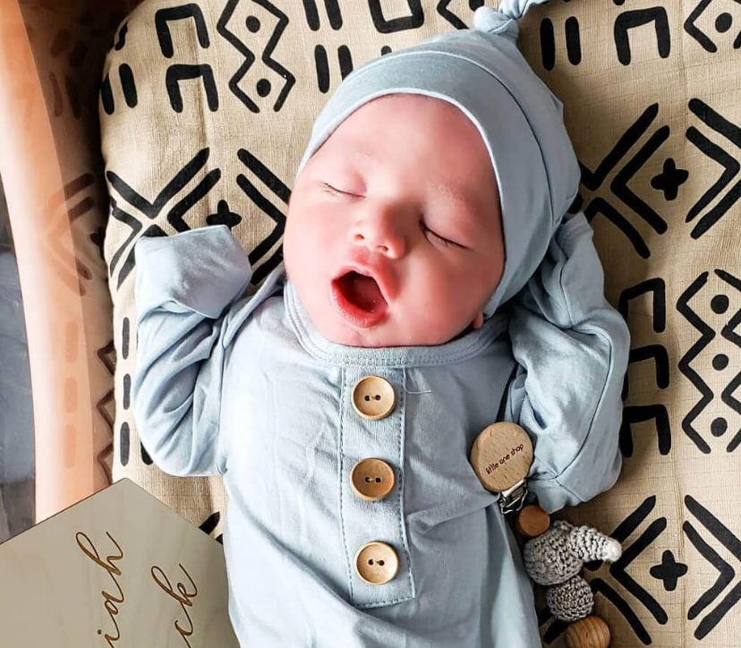 Knot Gown + Hat Set, Light Dusty Blue - Magpies Paducah