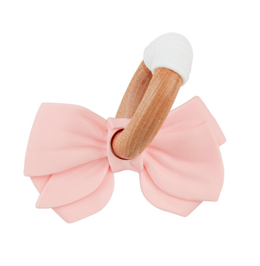 Silicone Ring Teether, Pink Bow - Magpies Paducah