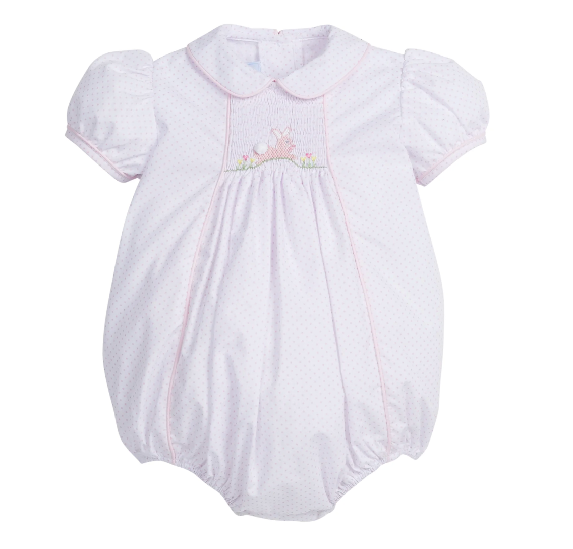 Chest Smocked Bubble, Pink Bunny - Magpies Paducah