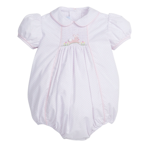 Chest Smocked Bubble, Pink Bunny - Magpies Paducah