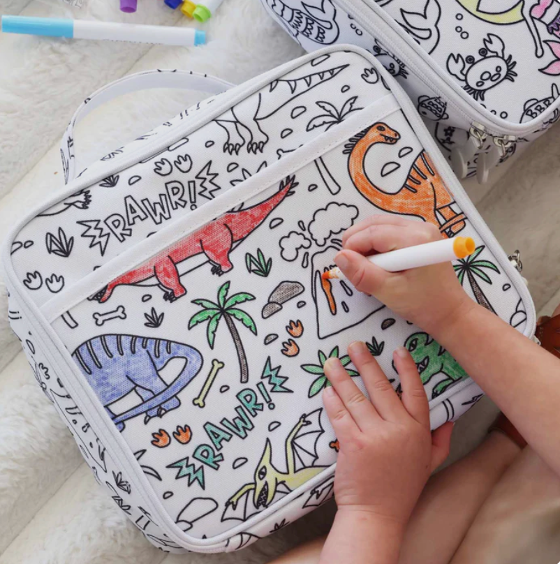 Colorable Lunchbox + Markers, Jurassic Playground - Magpies Paducah